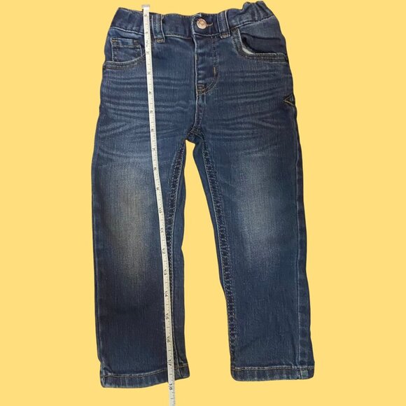 Cat & Jack Toddler Boy Super Stretch Jeans Dark Wash Blue Denim Size 2T - Picture 3 of 7